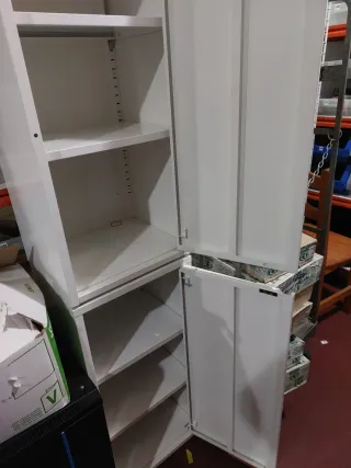 Armario Metálico Blanco 1 Puerta con baldas