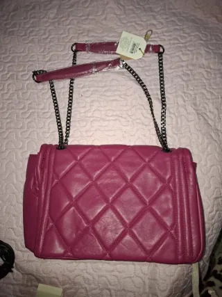Bolso de mano acolchado rosa/morado