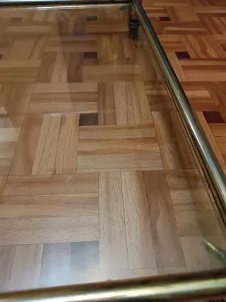 Mesita cristal 55x55 y metal