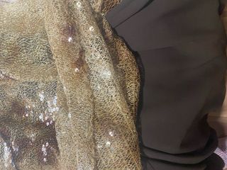 Vestido fiesta lentejuelas negro y dorado