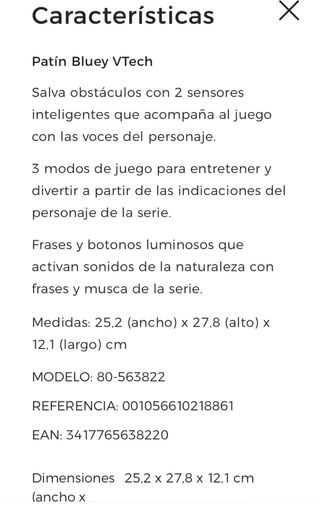 Juguete Bluey Patinete Musical y también anda .