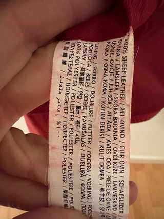 Cazadora Biker Piel Roja Mango Talla S