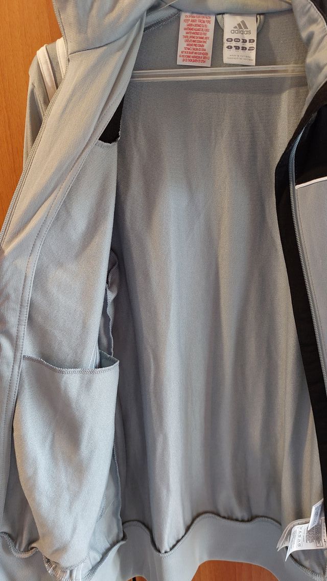 Felpa Adidas uomo zip grigia nera M