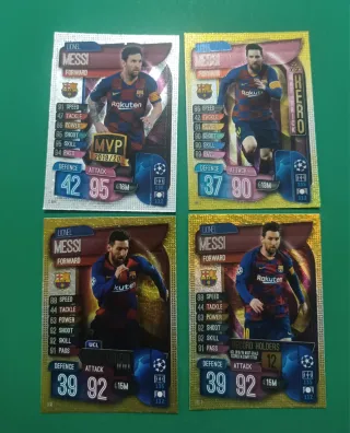 4 Cromos Messi MVP, Hero, Centurión, Record Holder