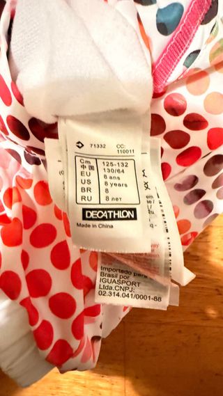 Traje de esquí para niña con capucha reversible