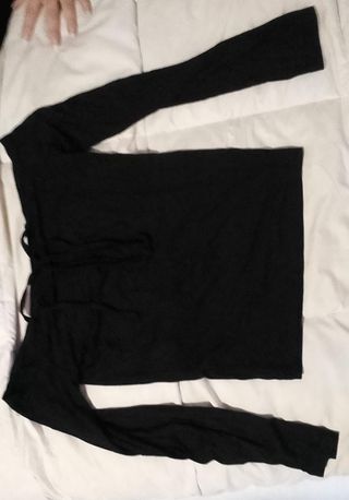 Camiseta negra lazo trasero M mujer