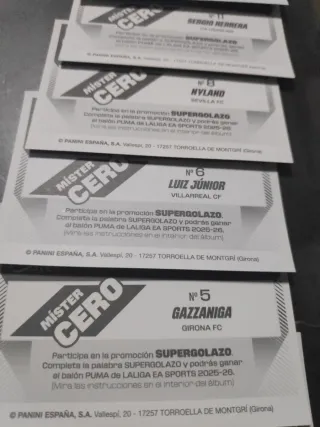 7 Cromos Mister Cero Porteros Liga Este 25/26