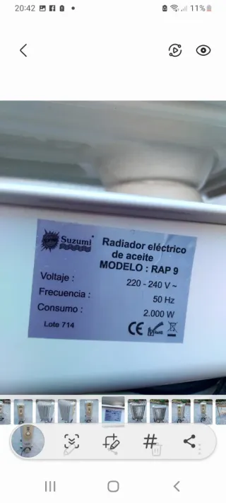 Radiador d aceite d 2.000 w.