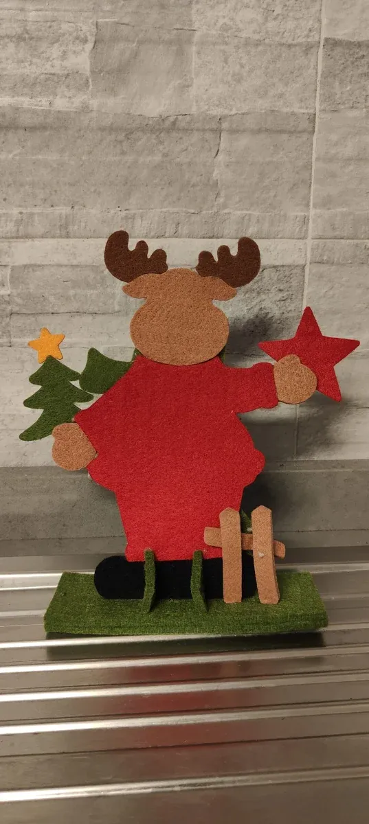 Decorazione natalizia renna in tessuto