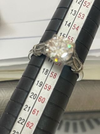 Anillo Plata Rodiada Ada 2.00 Ct Moissanita