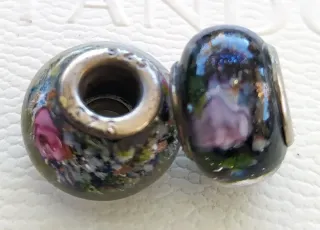 2 Charms Murano Plata 925