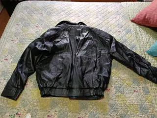 Cazadora Cuero Harrison Negra Talla 48