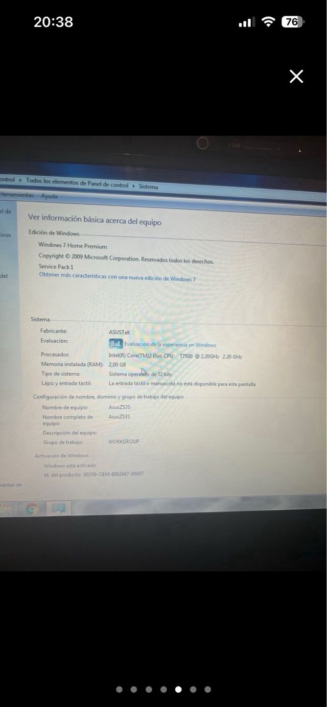 Portátil Asus Z53S gris plata