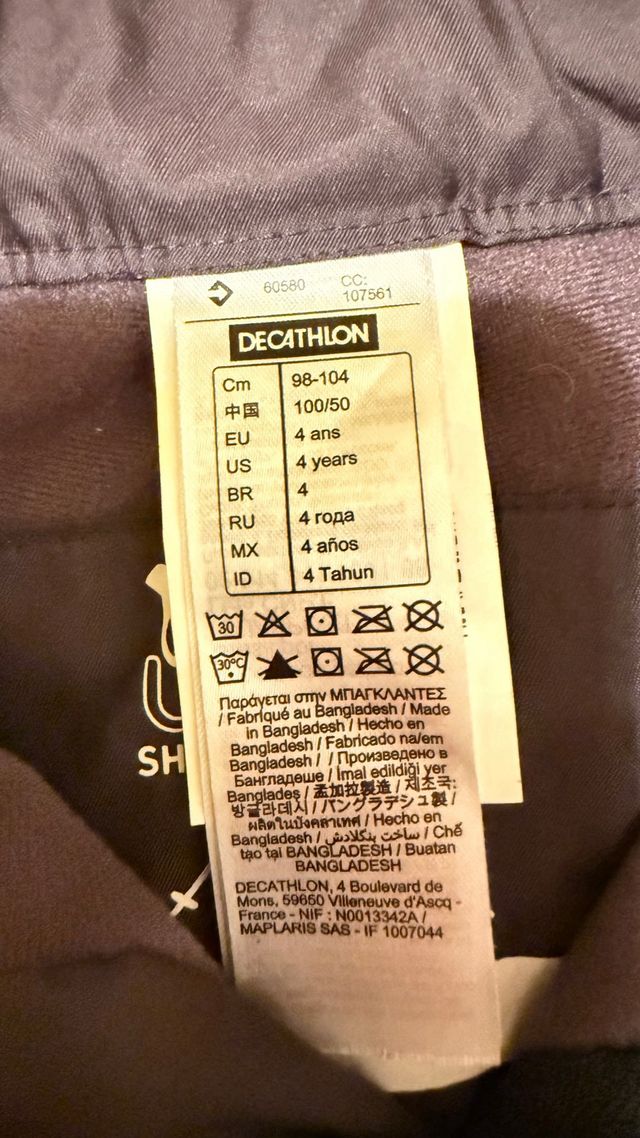 Traje de esquí niña Talla 4 años