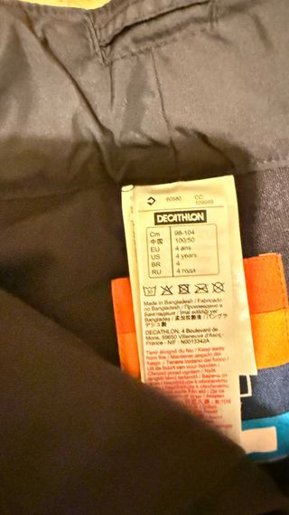 Traje de esquí niña Talla 4 años