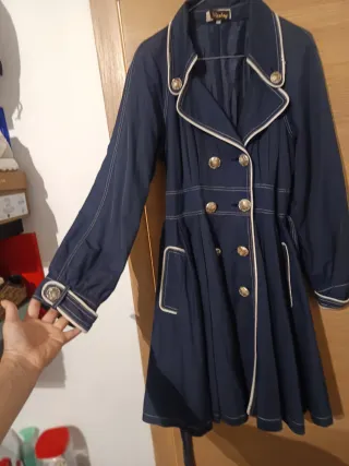 Trench Replay Vintage Azul y Blanco