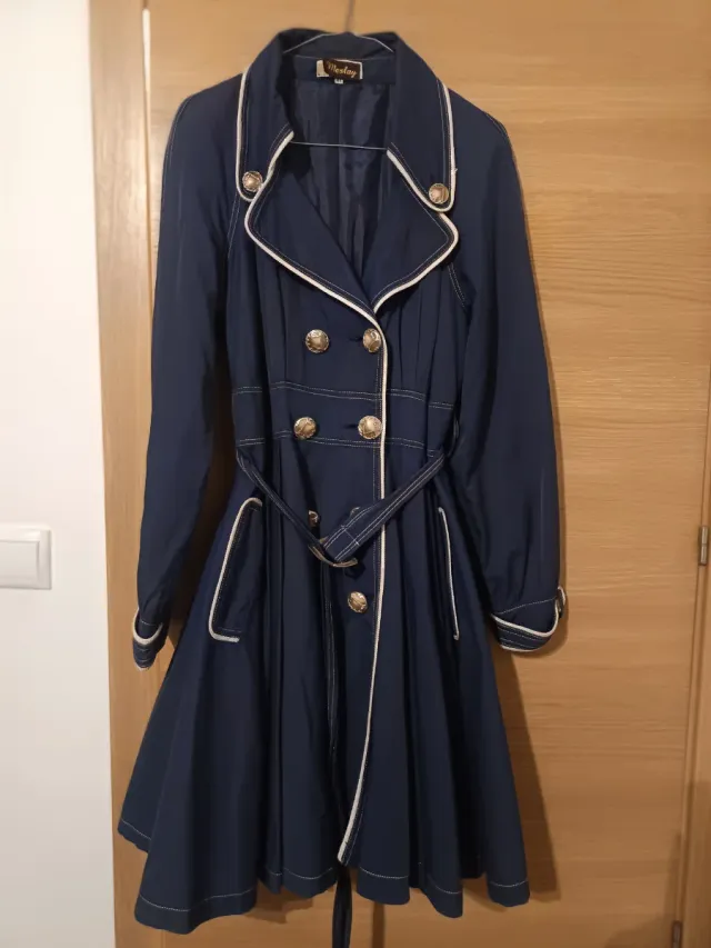 Trench Replay Vintage Azul y Blanco