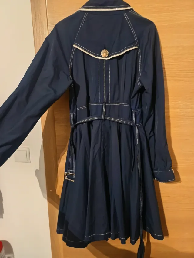 Trench Replay Vintage Azul y Blanco