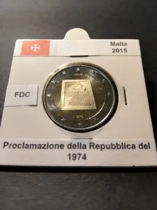 🇲🇹 2 Euro Commemorativ Malta 2015 Repubblica FDC