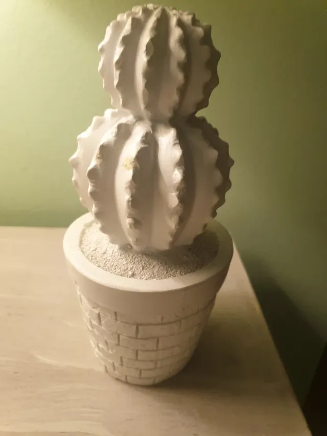 Figura Cactus Decorativa Blanca