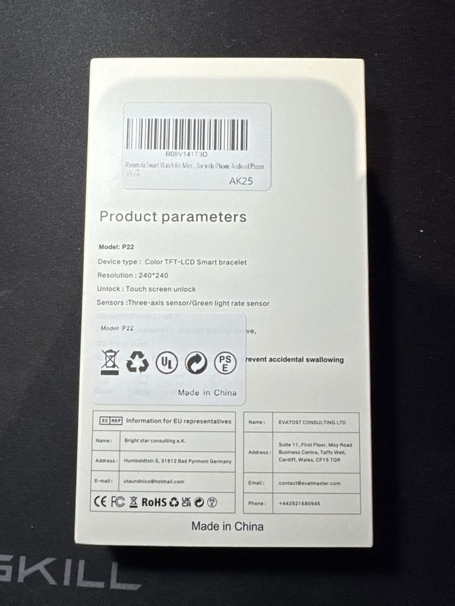 Reloj Smartwatch Rinsmola Negro