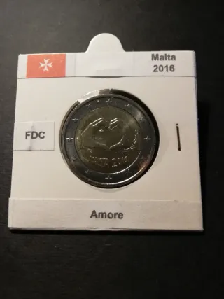 🇲🇹 2 Euro Commemorativi Malta 2016 Amore FDC
