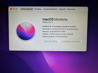 Macbook Air 13" 8GB 512GB SSD como nuevo Apple