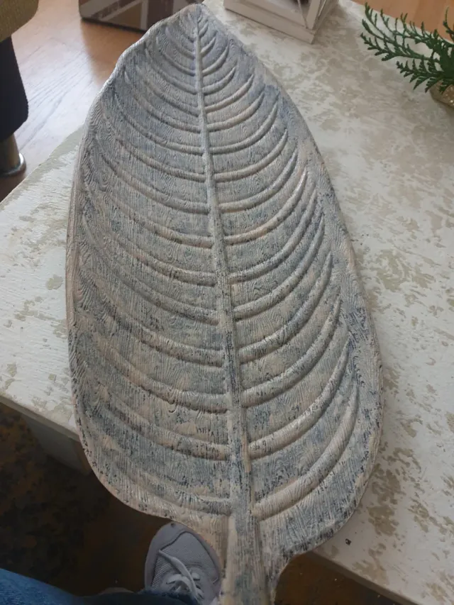 Hoja Decorativa Madera Beige Gris