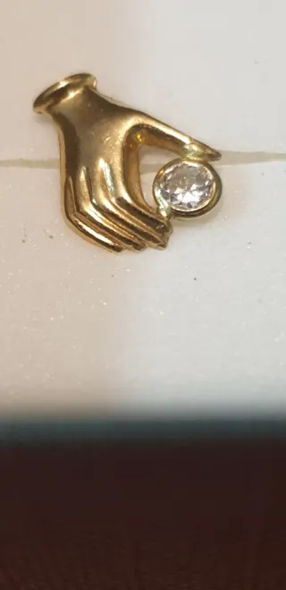 Pendiente niña oro 18k con circonita