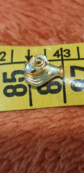 Pendiente niña oro 18k con circonita