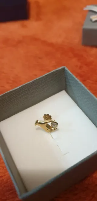 Pendiente niña oro 18k con circonita