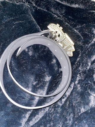 Cinturón Negro Hebilla Diamantes