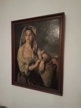 Pintura de mujer con cántaro