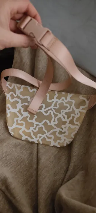 Riñonera Tous Semitransparente Goma Rosa Beige