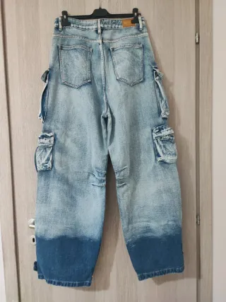 Jeans Cargo Donna Blu