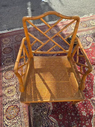 Sillón estilo Chippendale de bambú