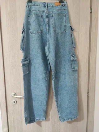 Jeans Cargo Donna Blu