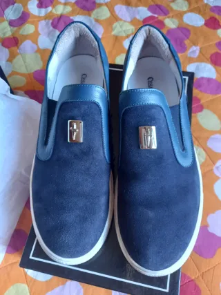 Scarpe uomo blu scamosciate
