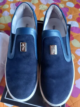 Scarpe uomo blu scamosciate