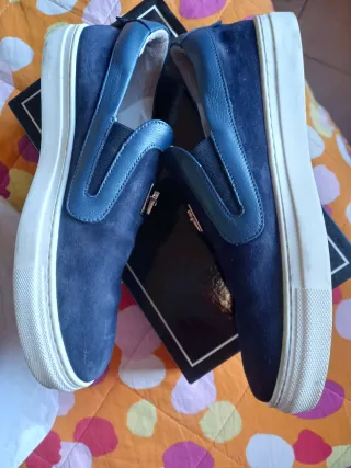 Scarpe uomo blu scamosciate