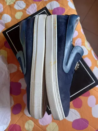 Scarpe uomo blu scamosciate