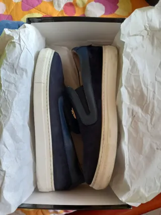 Scarpe uomo blu scamosciate