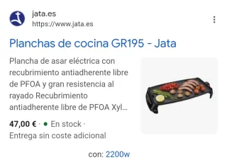 Plancha de Cocina GR195 Jata