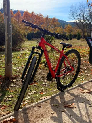 Bicicleta de montaña roja 29 Racer negociable