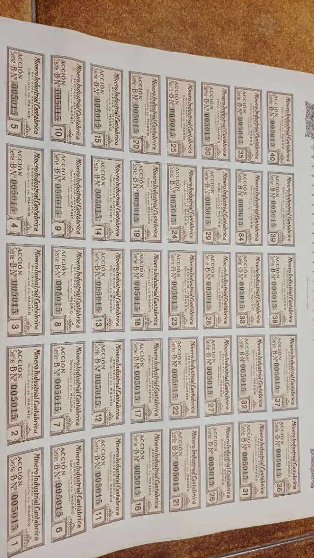 Acciones Minero Industrial Cantábrica