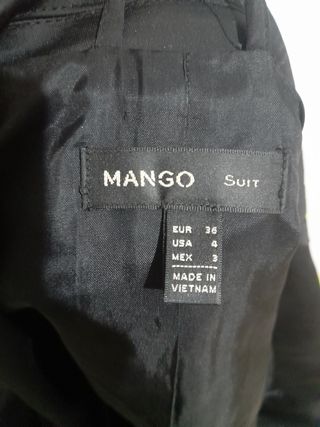 Blazer Mango Negra   De mujer Talla M