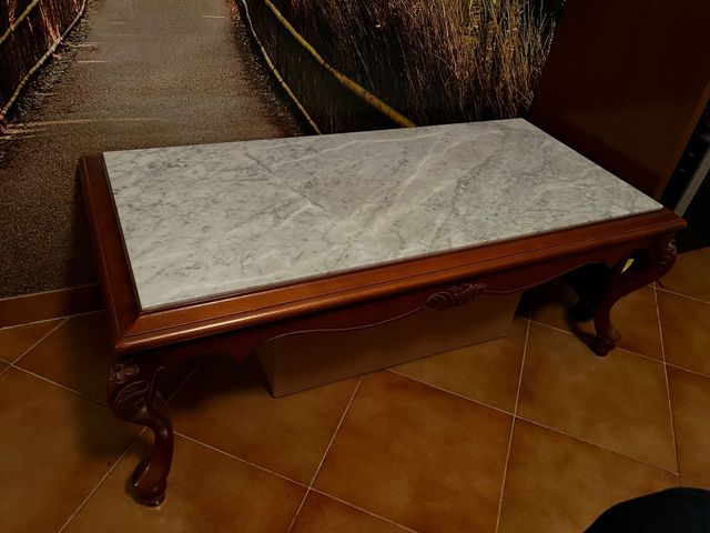 Mesa de centro mármol y madera