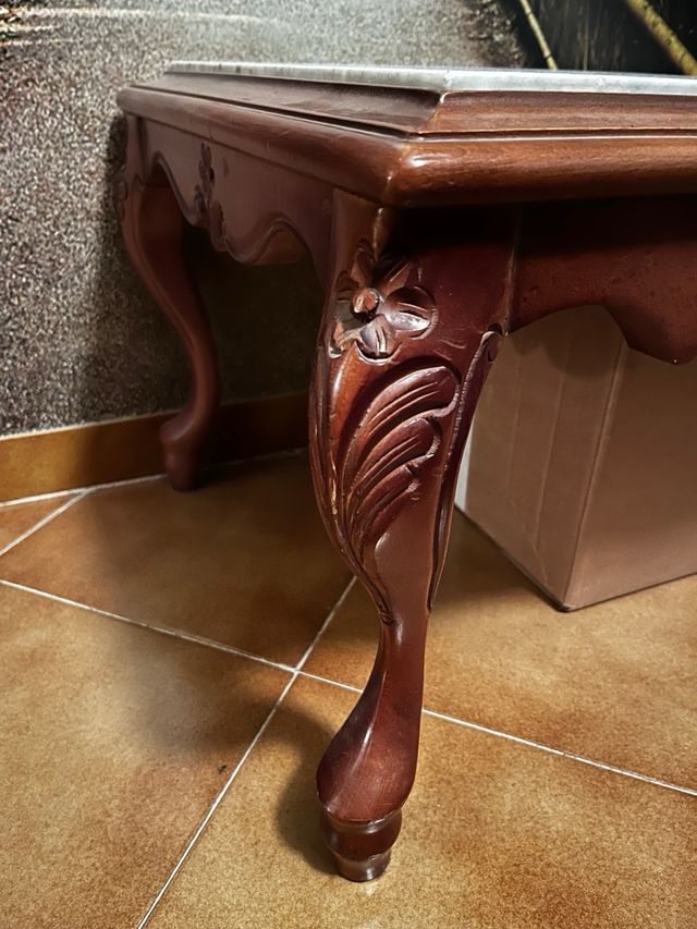 Mesa de centro mármol y madera