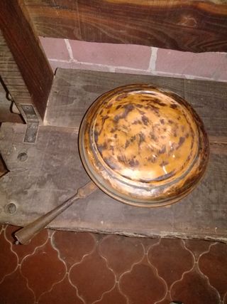 antico scaldaletto braciere padella a carbone per