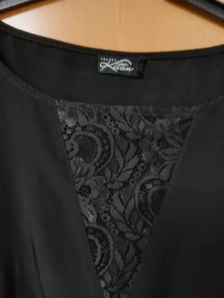 Vestido/Jersey verde con parches chica y chaqueta